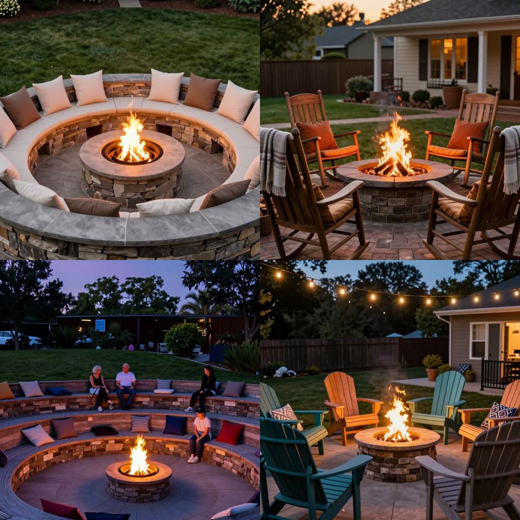 Outdoor fire pit seating ideas
