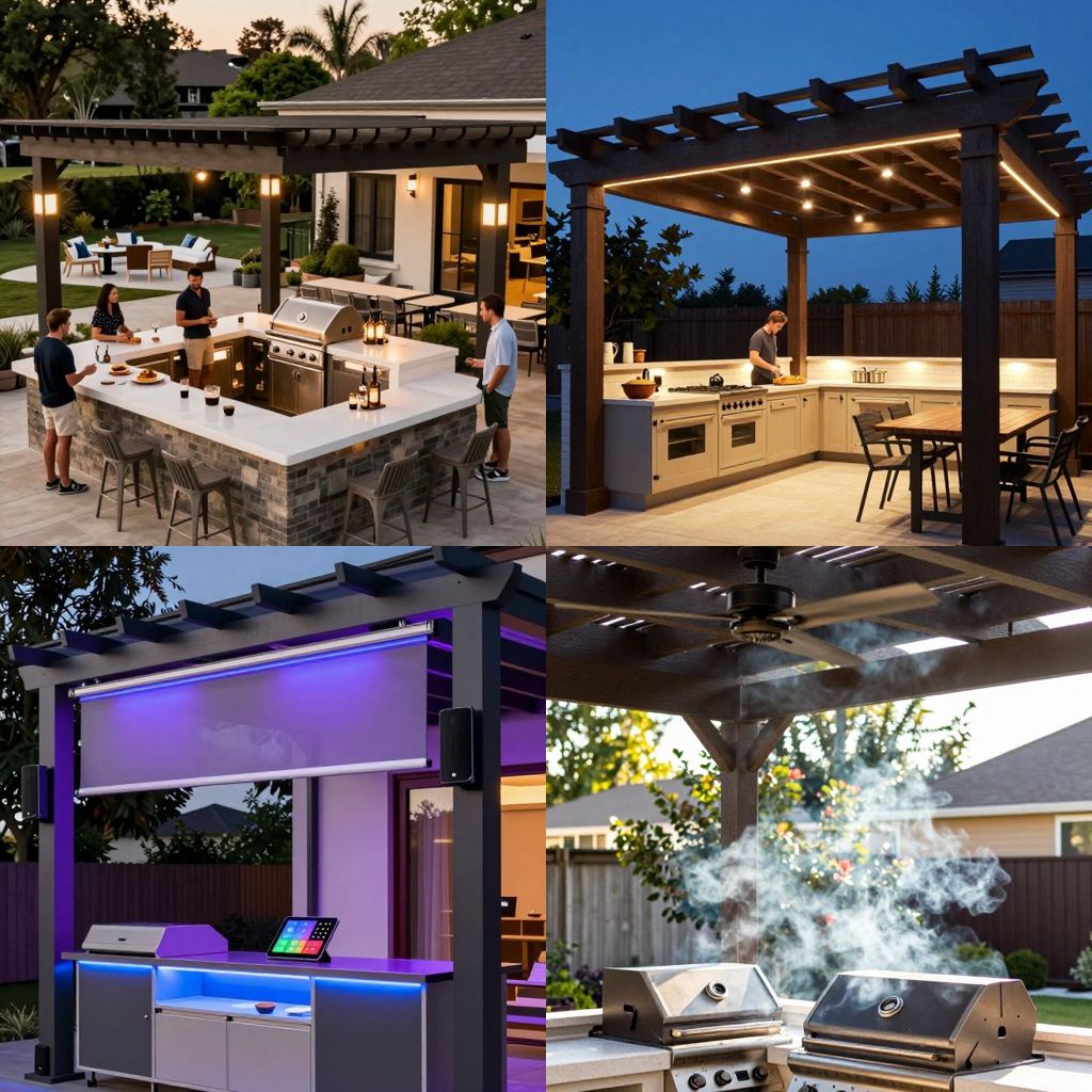 Outdoor kitchen pergola ideas