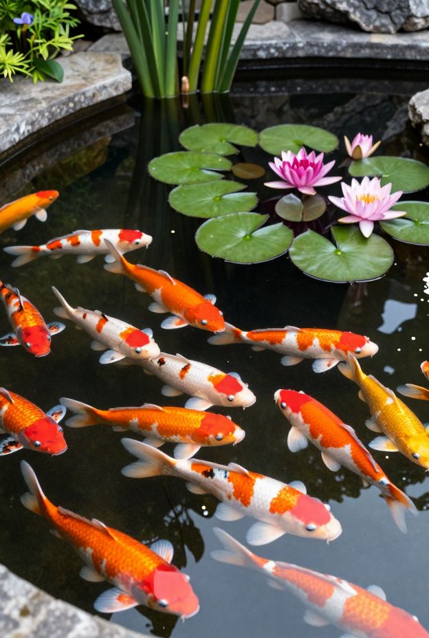 13 Beautiful Garden Pond Ideas with Fish and Water Plants