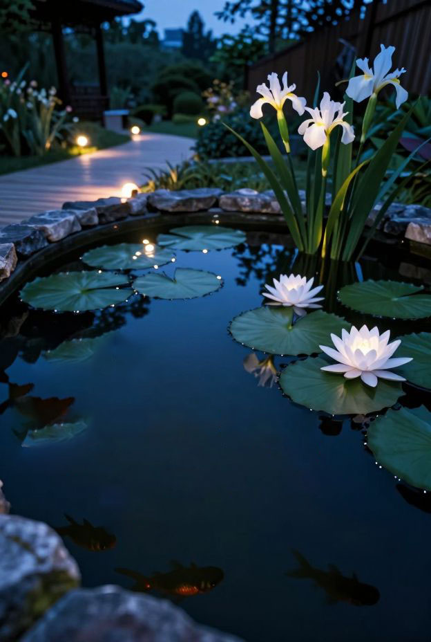 13 Beautiful Garden Pond Ideas with Fish and Water Plants