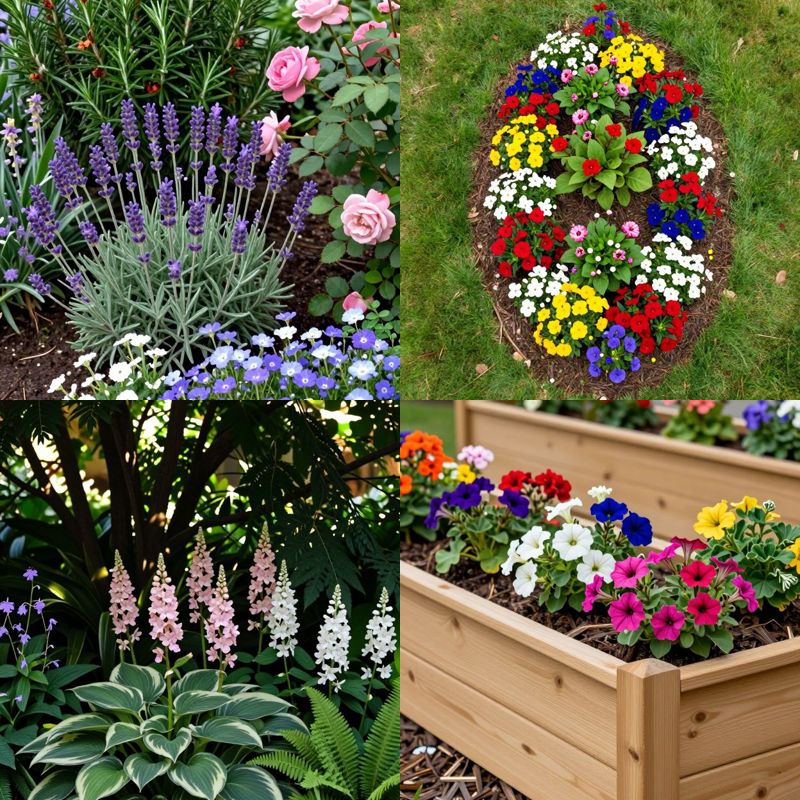Flower bed ideas frame lawn colorful