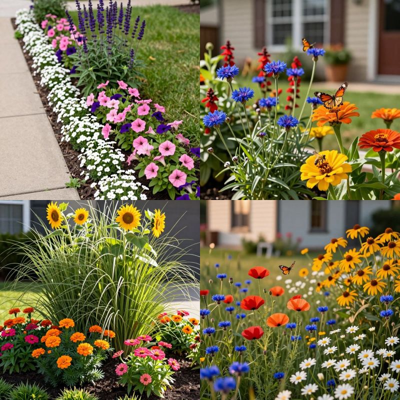 Flower bed ideas front of house