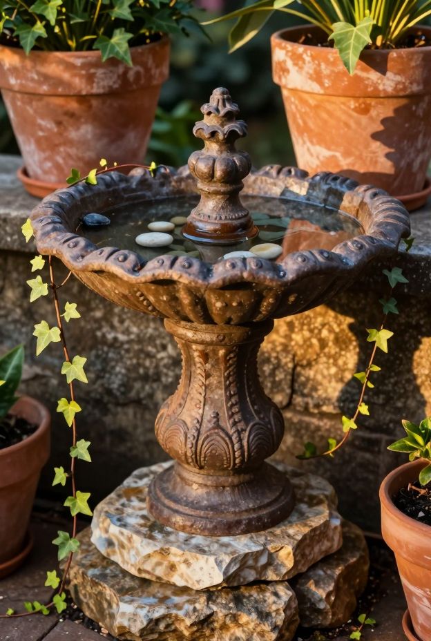 12 Charming Birdbath Ideas to Attract More Birds to Your Garden