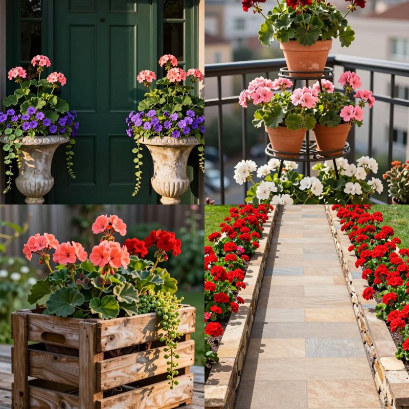 Geranium planter ideas long lasting color outdoors